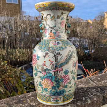 Chinese antique famille rose vase, Late Qing, Tongzhi / Guangxu period 清 五伦图 #2765