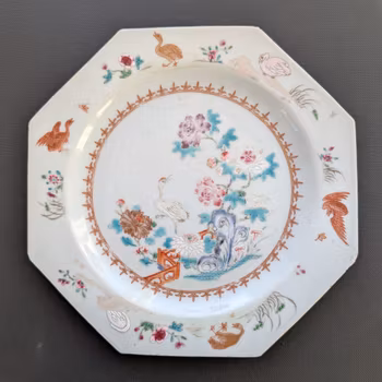 Chinese Antique Famille Rose plate, Qianlong period 18C #2768
