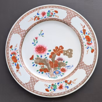 Chinese antique famille rose plate with cabbage, Early 18th c #2813