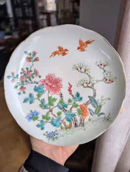 Chinese Antique Famille Rose Plate, Daoguang Mark, 19th century #2819