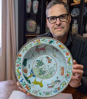 Chinese antique handwash / basin with The 12 Zodiac Animals, Late Qing 十二生肖 #2821