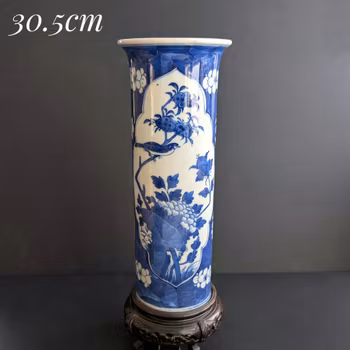 Chinese antique sleeve vase decorated with magpies, Late Qing Dynasty #2831