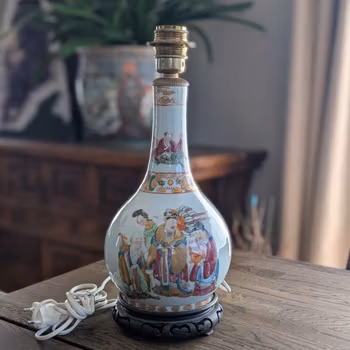 Chinese Antique bottle vase / lampfoot, 19th c #2890