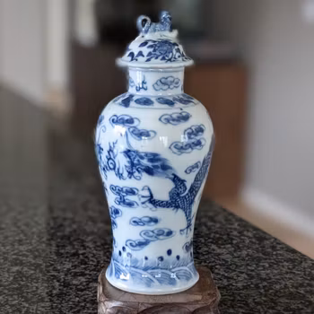 Chinese antique vase with lid decorated with Dragons, Late Qing #2902