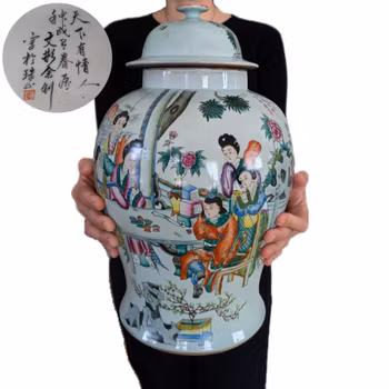 Chinese antique porcelain jar with lid,  Republic period #2916 余钊
