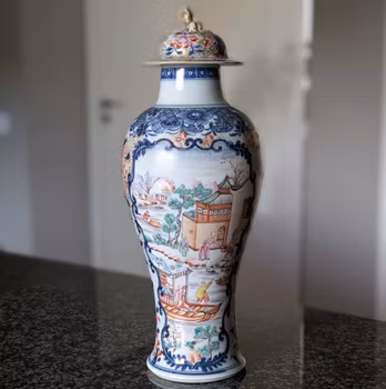 Chinese antique vase with lid, 18th Qianlong period #2952 *Free Shipping*
