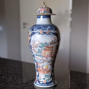Chinese antique vase with lid, 18th Qianlong period #2952 *Free Shipping*