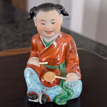 A pair of vintage Chinese porcelain figurine, 20th c #1457, #2973