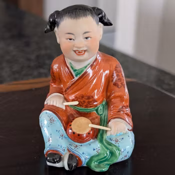 A pair of vintage Chinese porcelain figurine, 20th c #1457, #2973