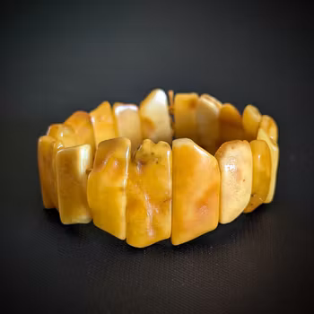 Untreated Natural Baltic Amber Bracelet | Handcrafted in Local Danish Workshop 18g #2980