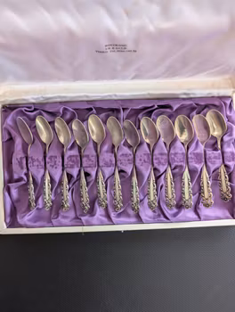 Set of 12 Vintage Swedish Silver Spoons #2985