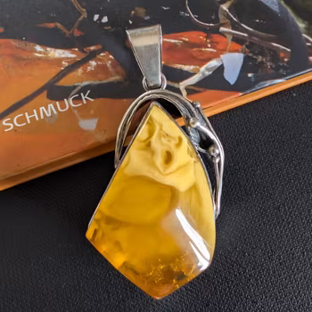 Untreated Natural Baltic Amber With Silver Pendant | Handcrafted in Local Danish Workshop 25g #2987