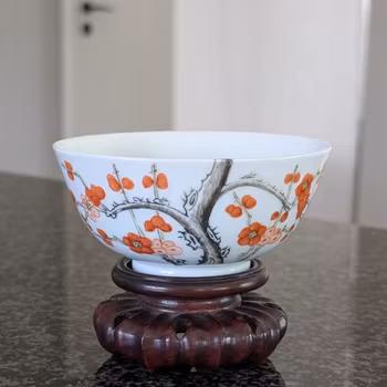 Chinese antique bowl decorated with cherry flowers, 19th century #2998
