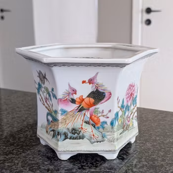 Vintage Chinese flower planter, 1950-1970's #3021