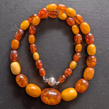 Antique Natural Amber Necklace Baltic Amber  19.07g #3022