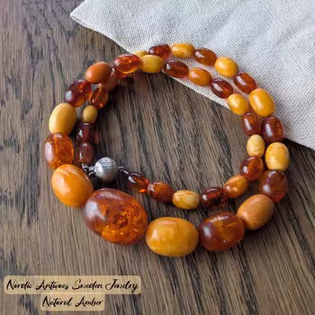 Antique Natural Amber Necklace Baltic Amber  19.07g #3022