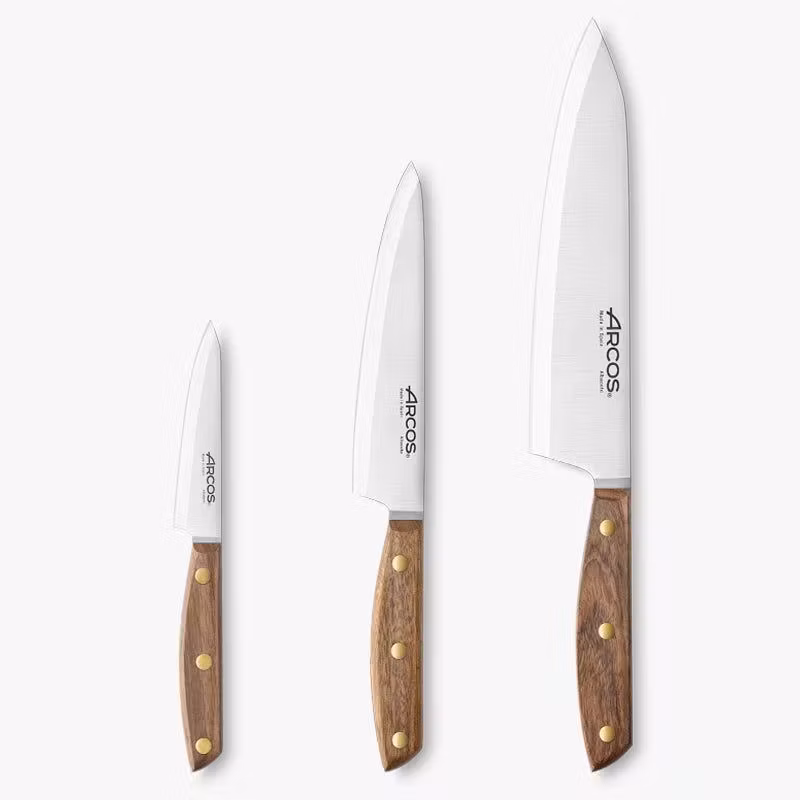 Arcos Nordika Knivset 3 delar – Skalkniv 10 cm, Kockkniv 16 cm och Kockkniv 21 cm i NITRUM®-stål