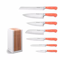Wüsthof Classic Coral Peach Knife Set 7 Knives + Knife Block