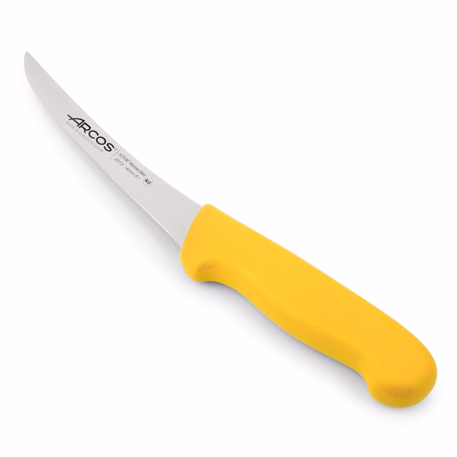 Arcos 2900 Urbeningskniv Svängt Blad 14 cm Gul HACCP-godkänd