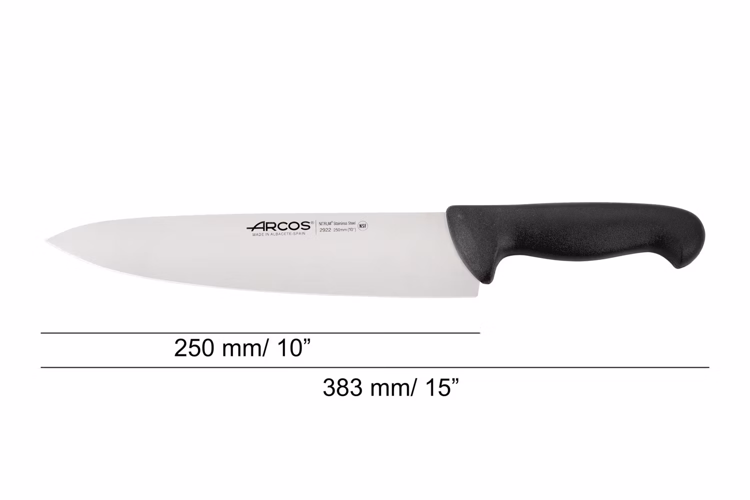 Arcos 2900 Kockkniv 25 cm Svart