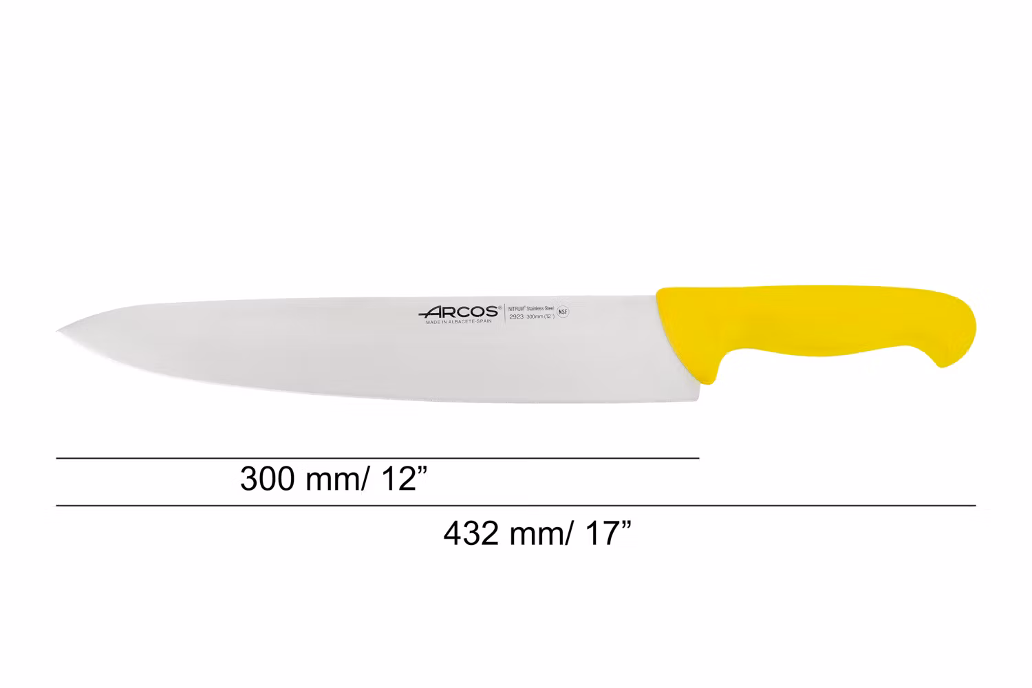 Arcos 2900 Kockkniv 30 cm Gul HACCP-godkänd