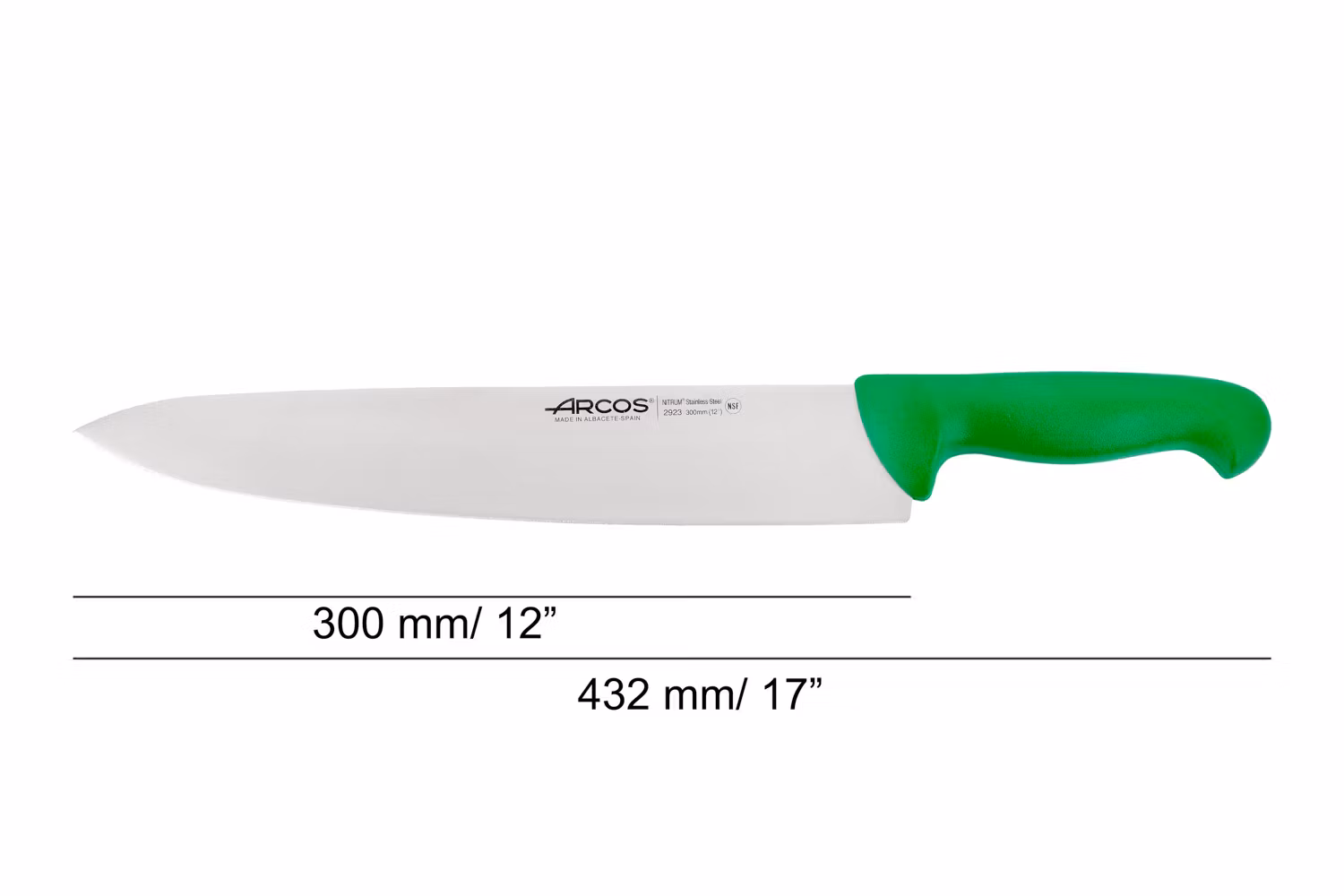 Arcos 2900 Kockkniv 30 cm Grön HACCP-godkänd