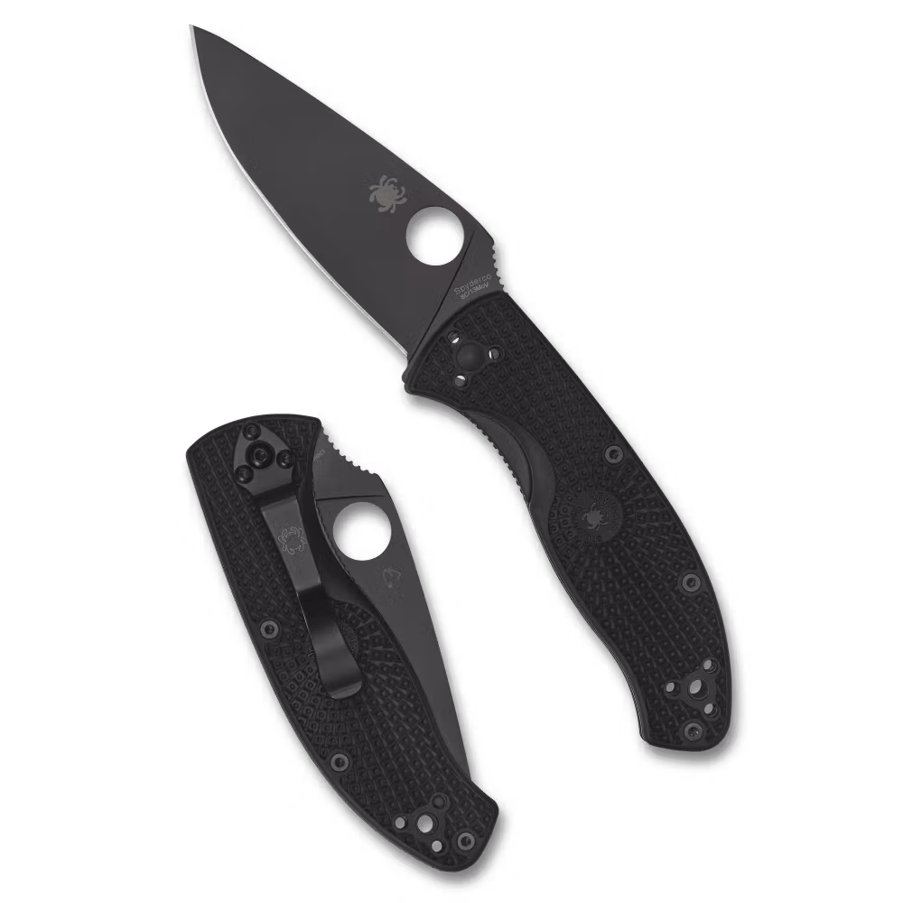 Spyderco Tenacious Lightweight Black Blade fällkniv med svart blad och svart FRN-handtag