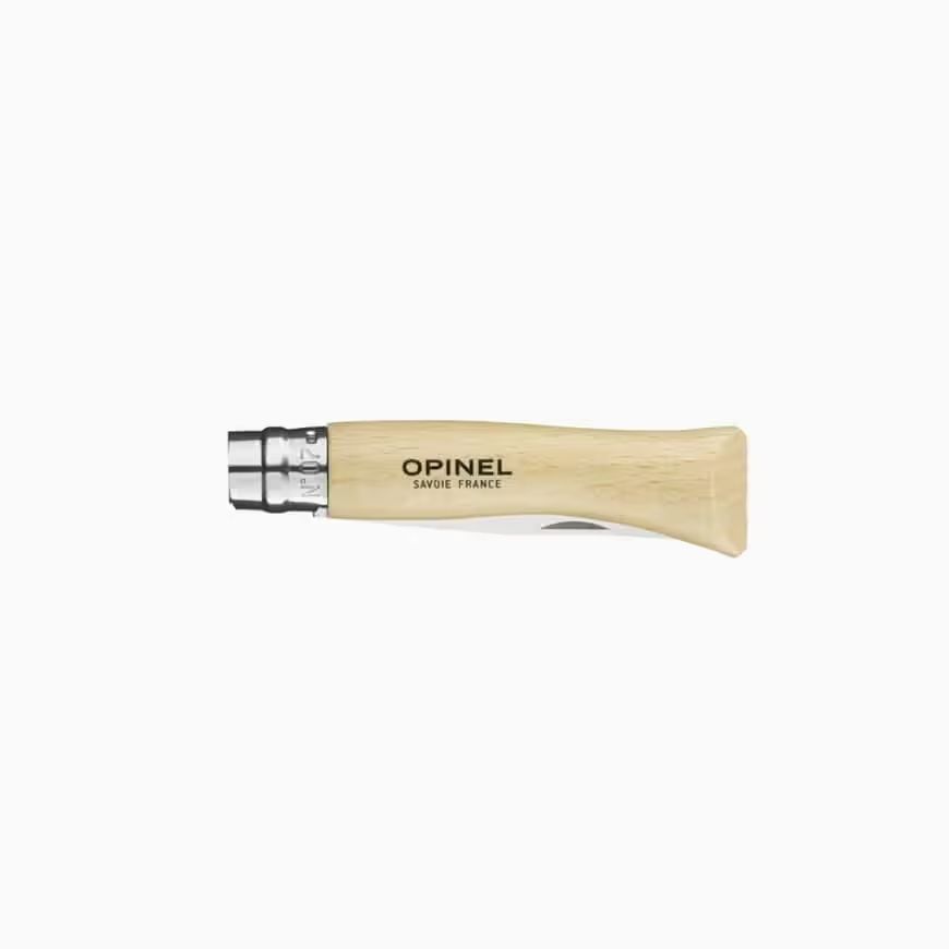 Opinel Fällkniv No7 i kolstål med trähandtag