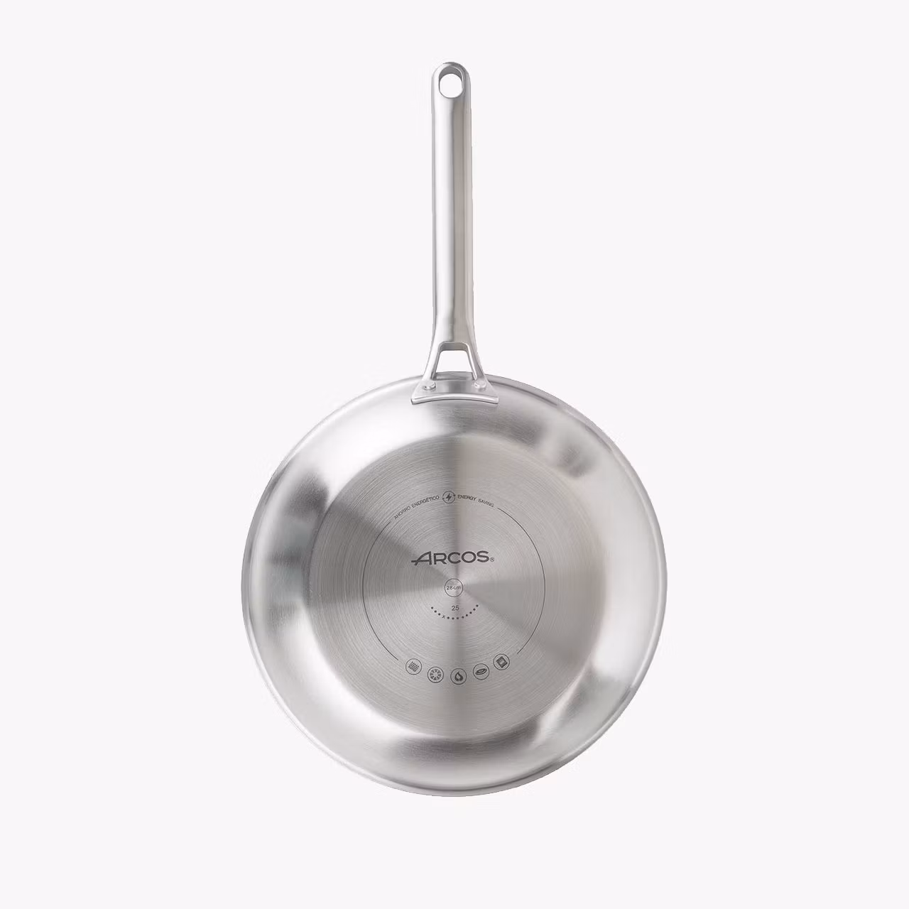 Arcos Samoa Inox stekpanna 28 cm, handtag och nitar i rostfritt stål