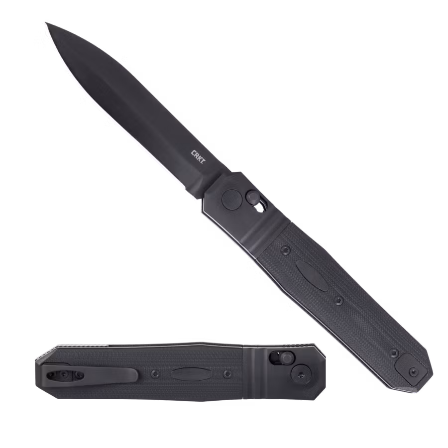 CRKT Redemption Black helsvart fällkniv med Cerakote-belagt spjutblad och svart G10-handtag