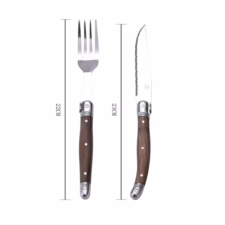 Laguiole cutlery set 12 parts walnut