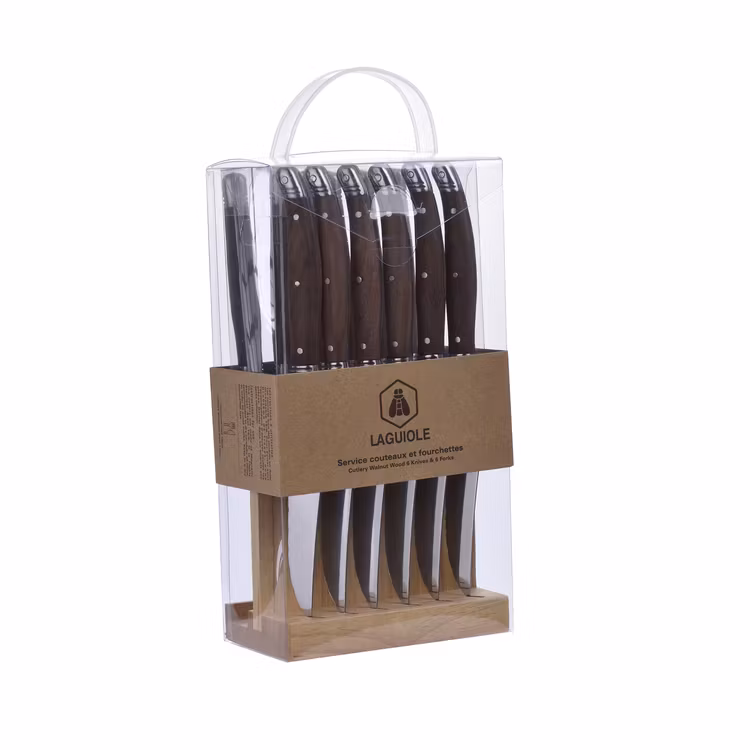 Laguiole cutlery set 12 parts walnut