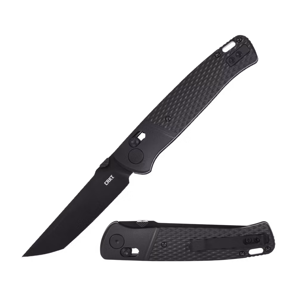 CRKT Counterpart Blackout helsvart fällkniv med tantoblad i D2 och svart FRN-handtag