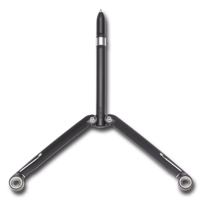 Spyderco BaliYo Lightweight svart kulspetspenna i balisongform med två skaft runt pennkroppen