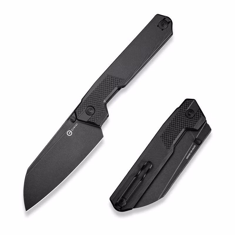CIVIVI Hid Black fällkniv med brett svart reverse tanto-blad och svart G10-handtag