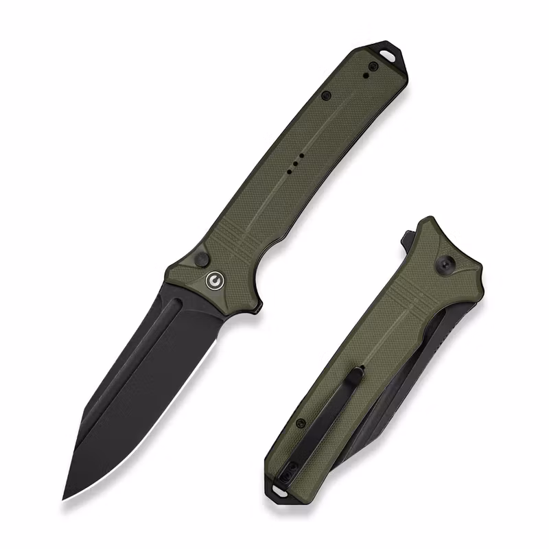 CIVIVI Neurohaptic OD Green fällkniv med olivgrönt G10-handtag och svart clip point-blad