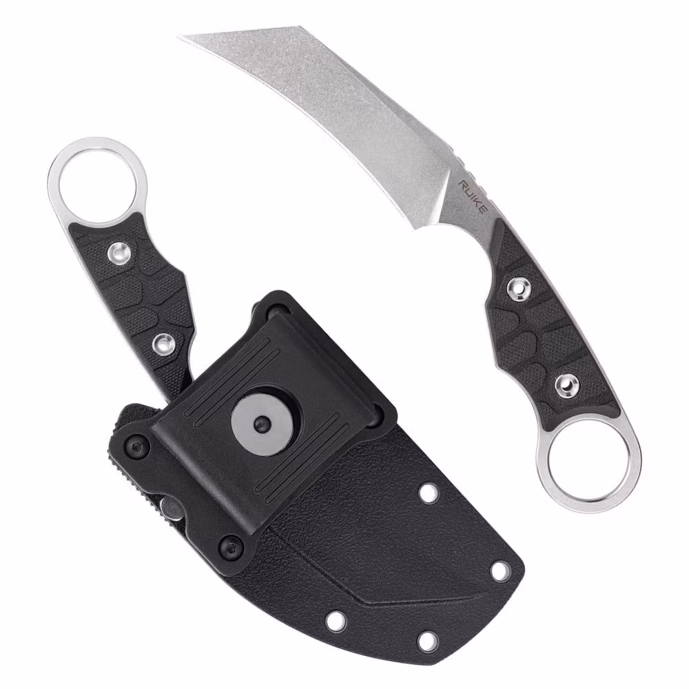 Ruike FS68-B kniv med fast, nedåtböjt hawkbill-blad i 14C28N och G10-handtag