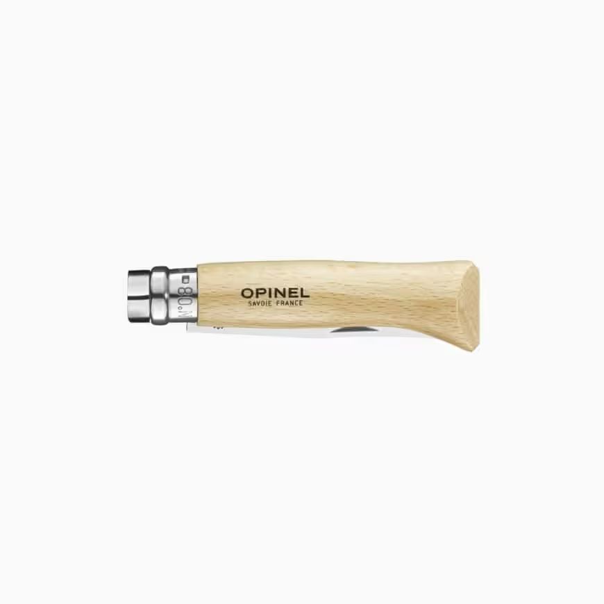 Opinel Fällkniv No8 i kolstål med trähandtag