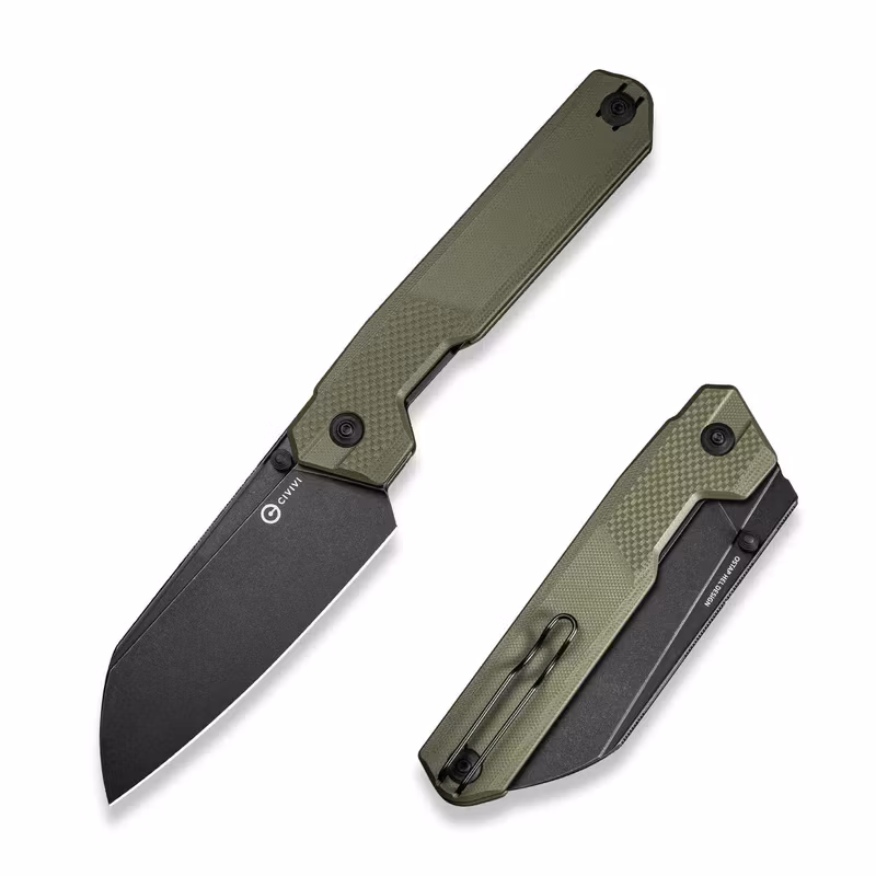 CIVIVI Hid OD Green fällkniv med brett svart blad och olivgrönt G10-handtag