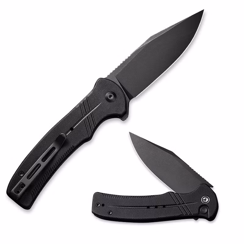CIVIVI Cogent Black helsvart fällkniv med G10-handtag och svart blad i 14C28N