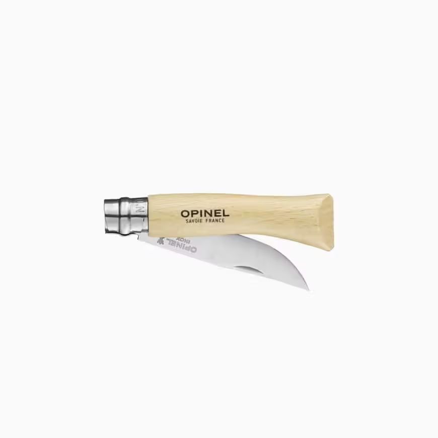 Opinel Fällkniv No7 i kolstål med trähandtag