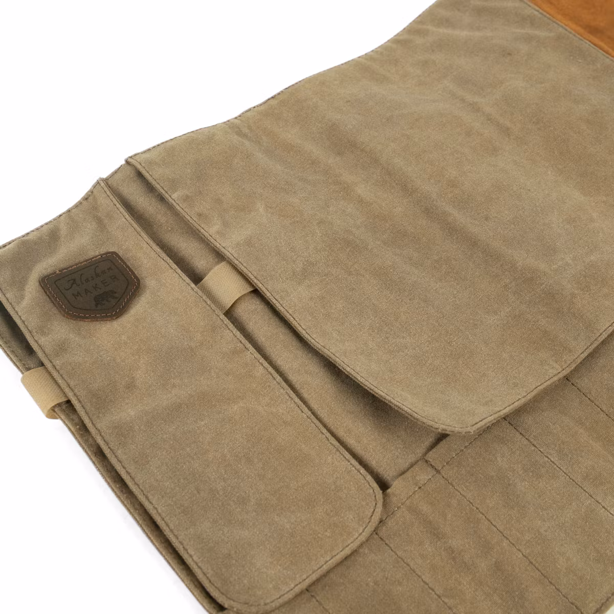 Alaskan Maker Knivrulle Canvas/Läder för 9 knivar Sand