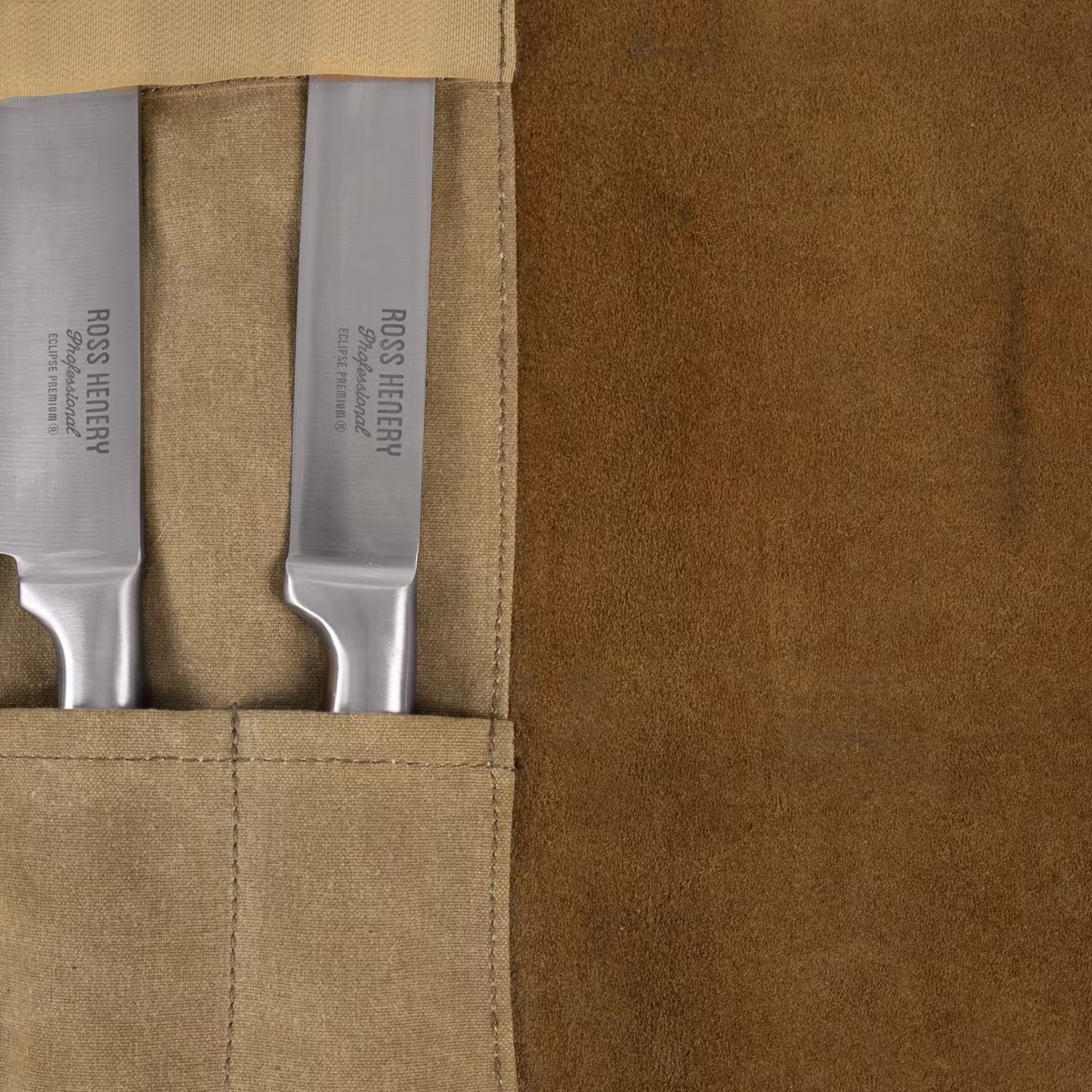 Alaskan Maker Knivrulle Canvas/Läder för 9 knivar Sand