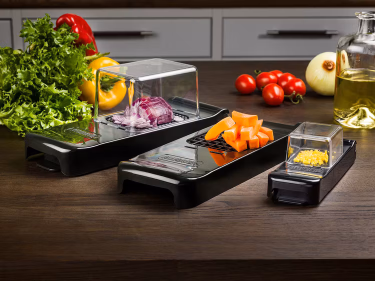 Alligator Lökskärare med uppsamlare 3 delar svart