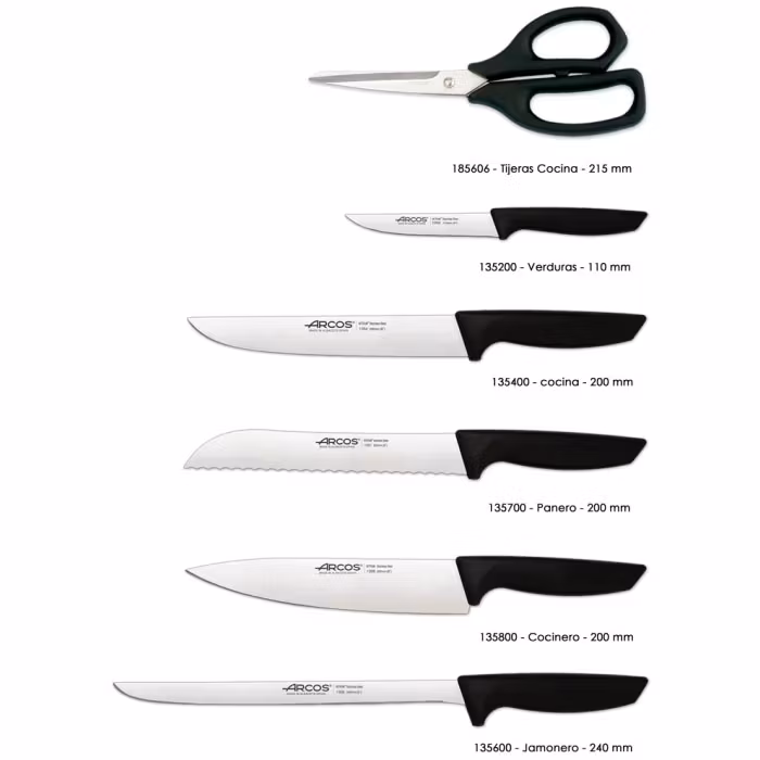 Arcos Niza Knivset 5 knivar + sax + knivblock