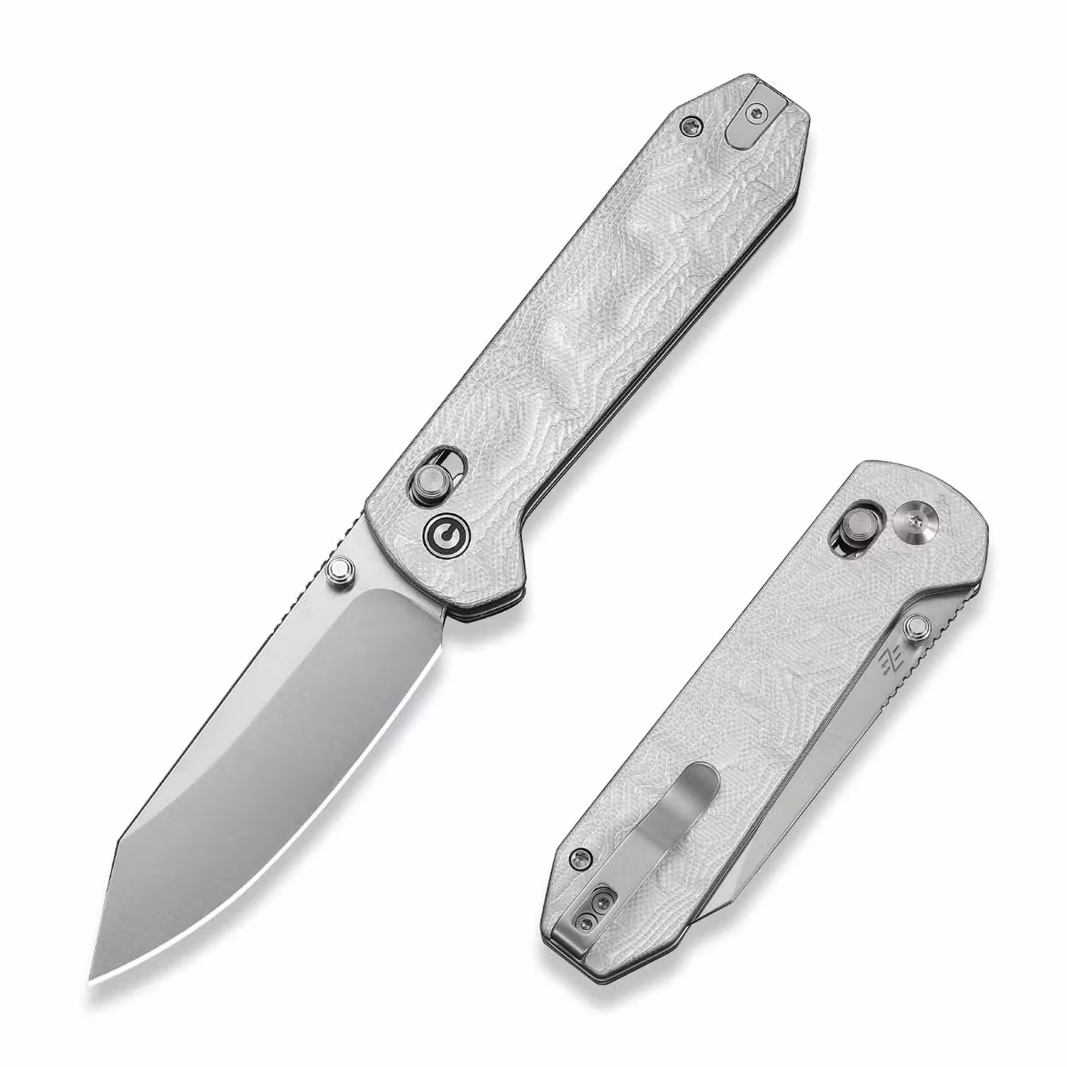 CIVIVI Over Yonder fällkniv med silverfärgat G10-handtag med aluminiumfolie och satinslipat blad