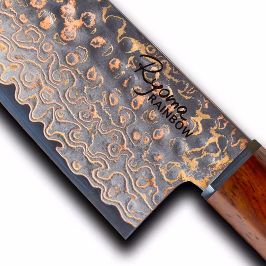 Ryoma Rainbow Damascus Honesuki Urbeningskniv 14 cm