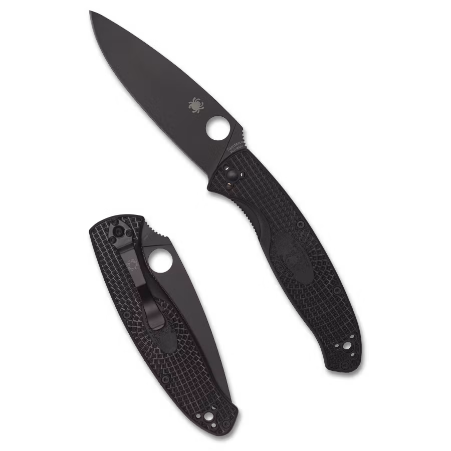 Spyderco Resilience Lightweight fällkniv med svart oxidbelagt blad och svart FRN-handtag