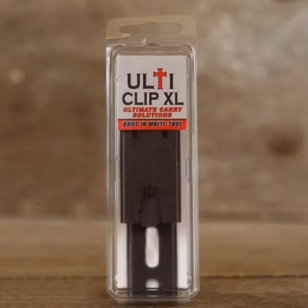 Ulticlip XL svartoxiderat bältesclip i stål med avtagbart multiverktyg