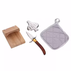 Laguiole oyster set in wooden box